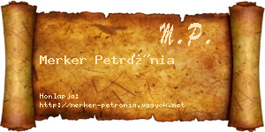 Merker Petrónia névjegykártya